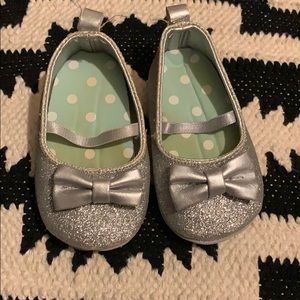 Shiny Silver Baby Dress Shoes